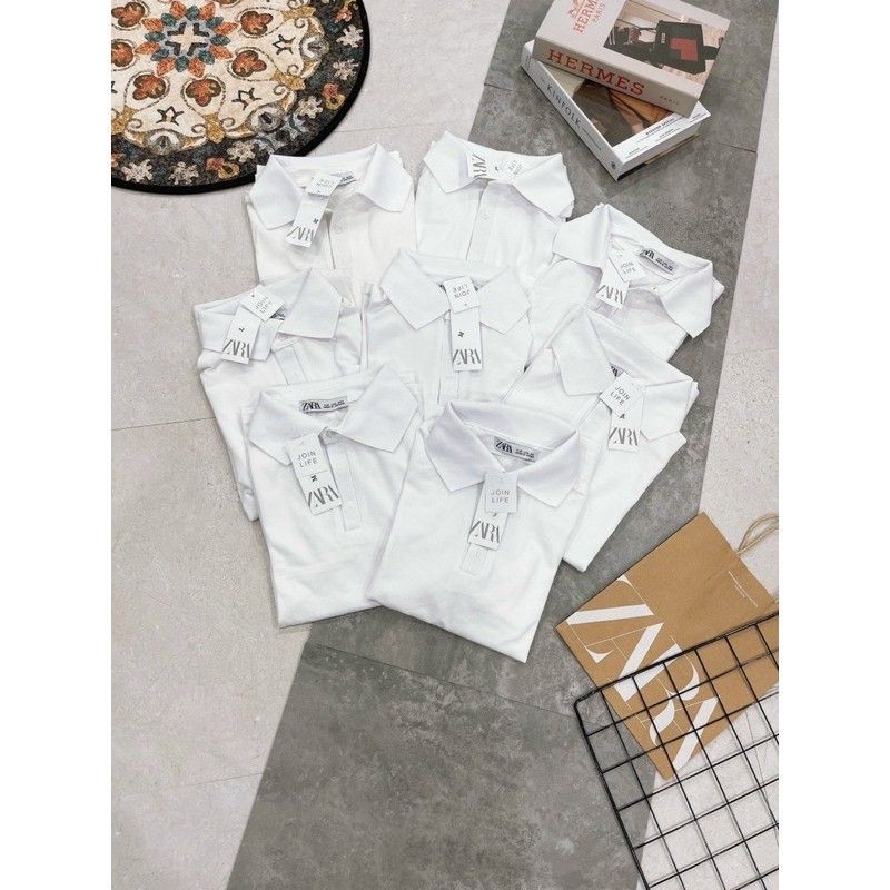 ÁO THUN POLO ZARA CỘC TAY TRẮNG | BigBuy360 - bigbuy360.vn