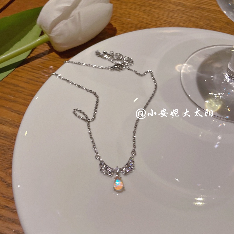 iF YOU Vòng cổ   mặt đôi cánh thiên thần đính đá thời trang sang trọng