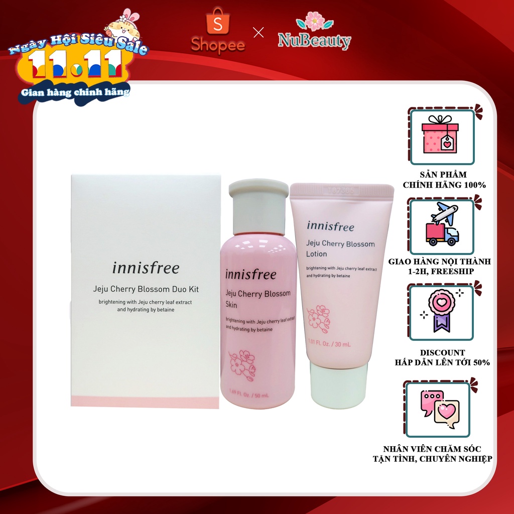 [Minisize] Set 2 món dưỡng da Innisfree Jeju Cherry Blossom Duo Kit