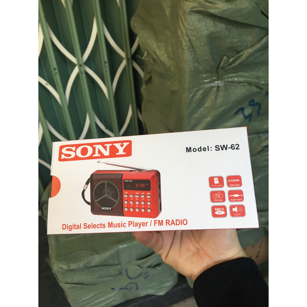 LOA Sony SW-61 VÀ LOA Sony SW-62 - Siêu Bền Có Cổng USB Nghe Nhạc- Nghe Đài FM- Bào Hành 3 Tháng