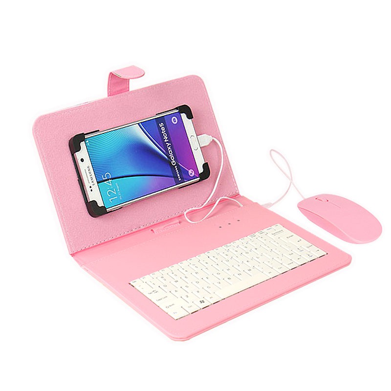 Combo bao da bàn phím kèm chuột + lót chuột cho điện thoại, máy tính bảng từ 4.5-7 inch + mắt kính phi công