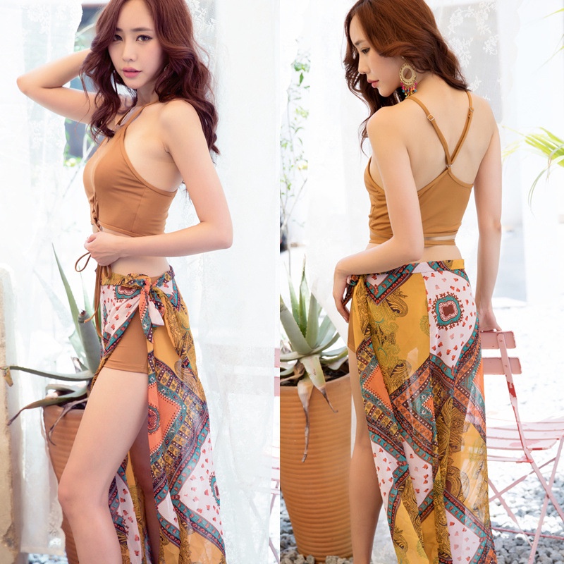 Bộ đồ bơi 3 mảnh in họa tiết phong cách bohemian cho nữ | WebRaoVat - webraovat.net.vn