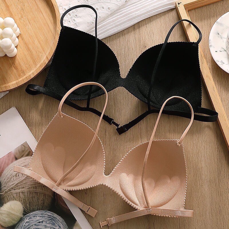 Áo Bra Lót Ngực 2 dây nữ đẹp Su Trơn Mảnh Đệm Tim Bra818