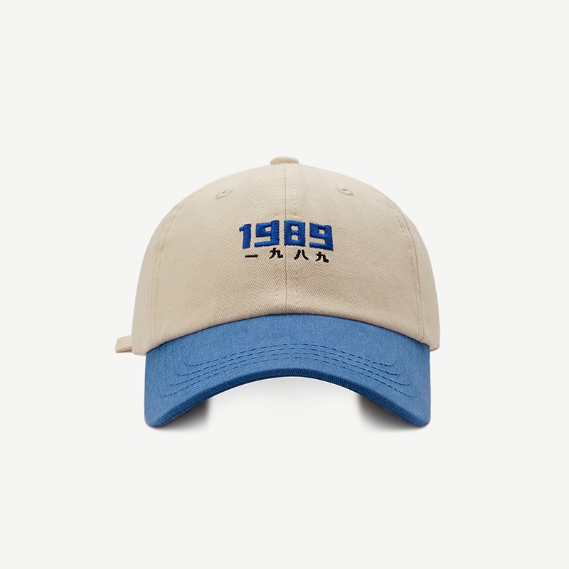 Mũ bóng chày LINJW bằng cotton thêu chữ số 1989 phong cách Hàn Quốc 2021