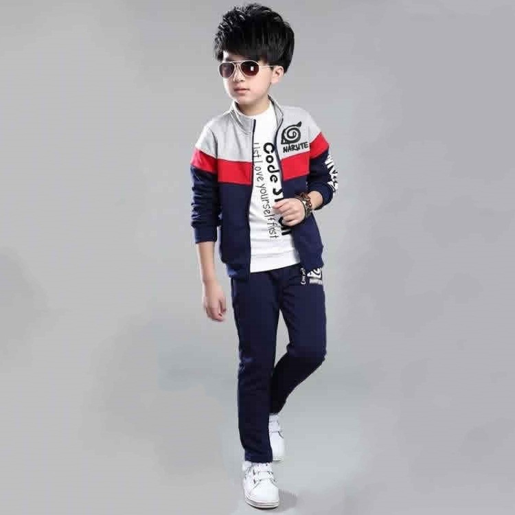 Spot 2021 new children's clothing men's autumn suit long sleeve cardigan sports leisure children's two-piece medium and large children's coat