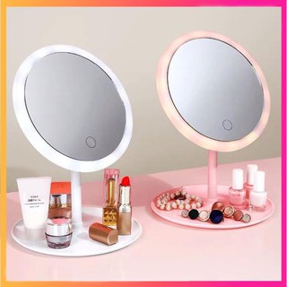[🌵Hàng hot🌵]Gương trang điểm để bàn cảm ứng có đèn LED - Bộ sản phẩm đa năng hữu dụng dành cho phái đẹp