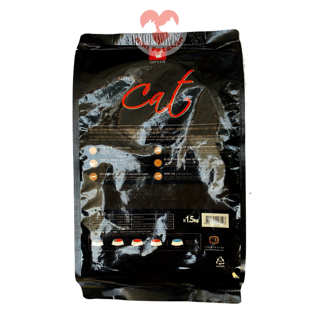 Thức Ăn Cho Mèo Hạt Cat's Eye Gói 1.5Kg Bao Bì Công Ty - Miki Petshop