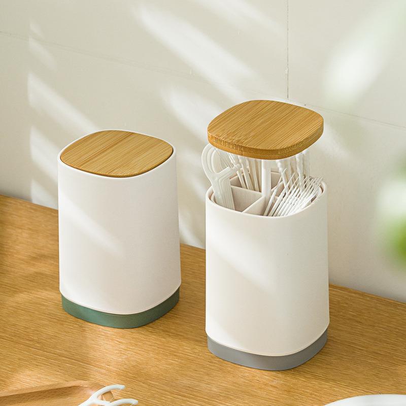Nitrogen071 lọ tăm - lọ đựng tăm nút bấm tự động, hộp đựng tăm nút bấm chất liệu nhựa cao cấp sang trọng - cho Tăm bông Chỉ nha khoa
