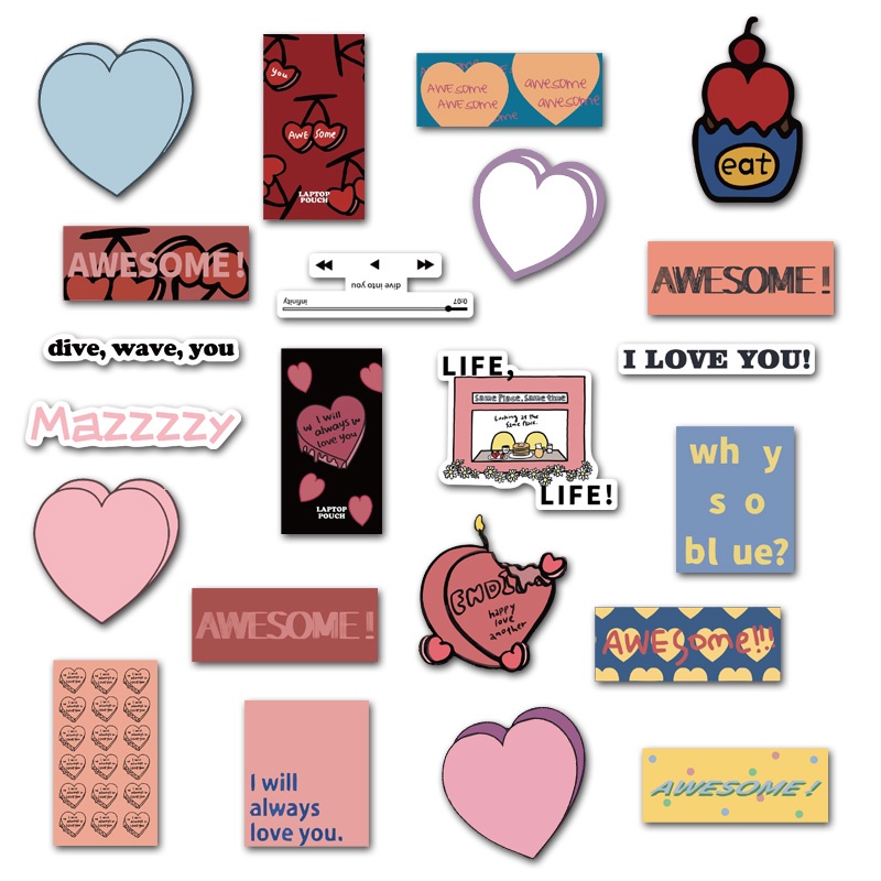 Bộ 10/44 Miếng Dán Hình Hoạt Hình Chống Thấm Nước