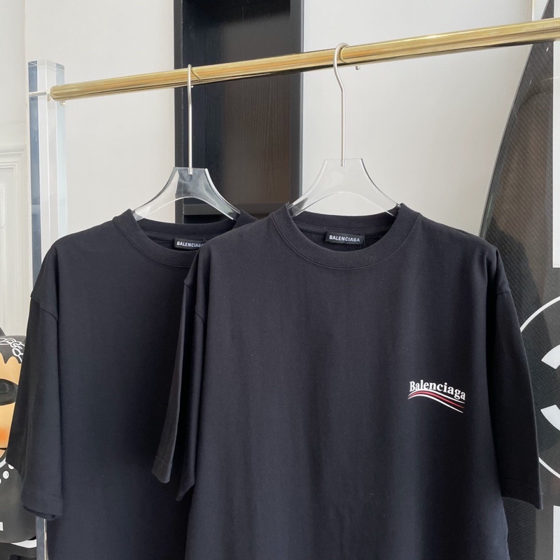Áo Thun Balenc*iaga Wave Logo Printed bản cao cấp chuẩn 1:1, Áo Tee Balenc*iaga in chữ chất liệu cotton form oversize