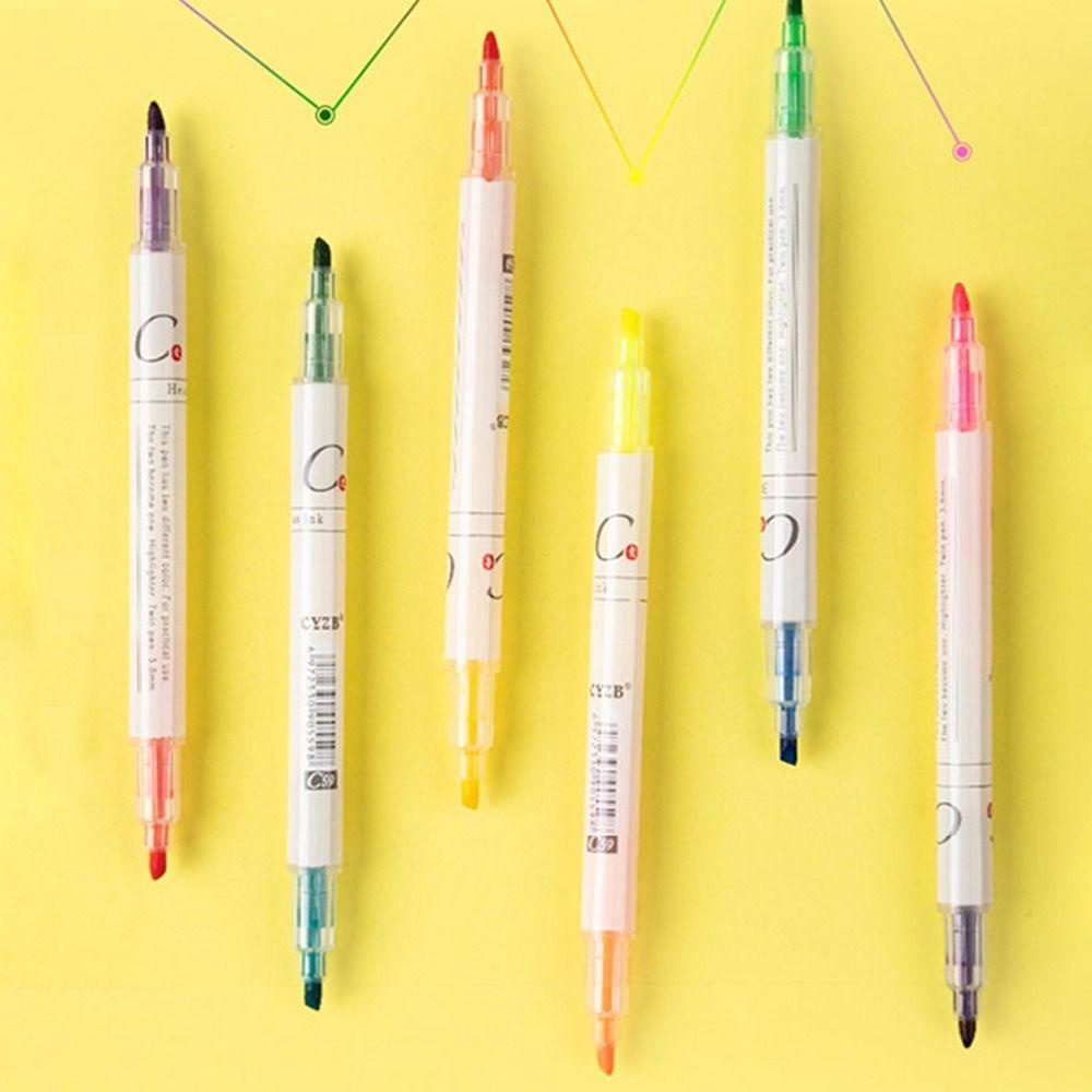 Set 6 Bút Đánh Dấu Hai Đầu Màu Sắc Ngọt Ngào Cho Học Sinh