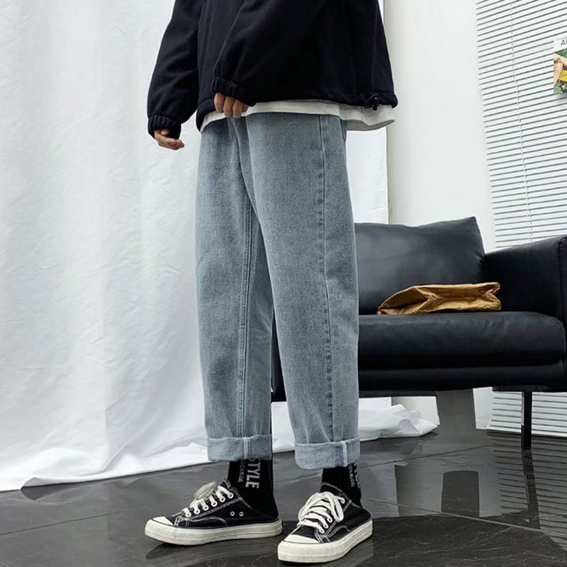Quần Jeans baggy cạp chun_ quần jeans ống rộng