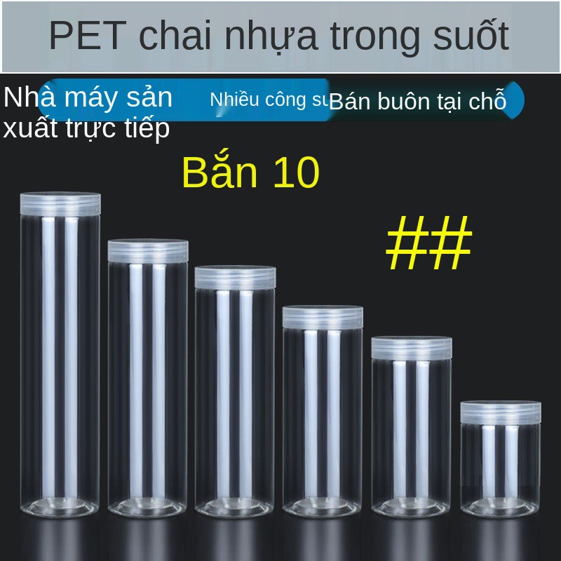 [10 cái] bán buôn chai nhựa cho vật nuôi lọ đựng thức ăn kín hộp đóng gói bánh quy mật ong