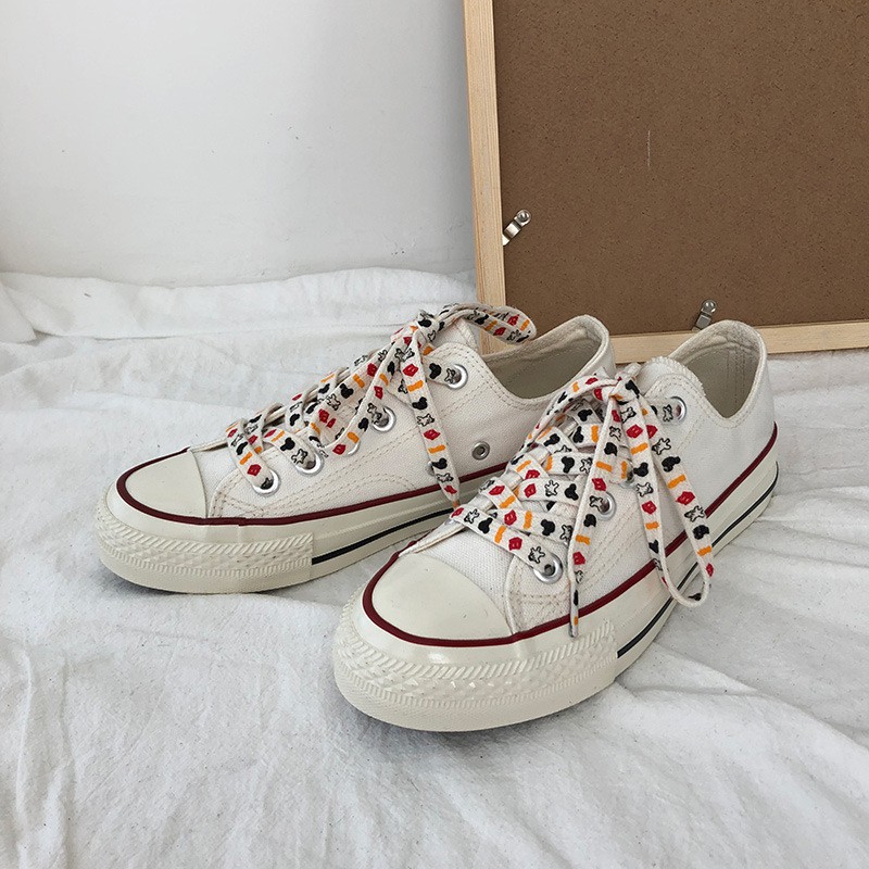 Mới Giày Thể Thao Canvas Cổ Thấp Phối Ren 2021 07s Replica Thời Trang Cho Nữ