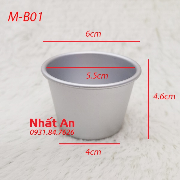 Khuôn nhôm tròn cupcake/ Pudding/ Ly nhôm tròn (Có 5 size)
