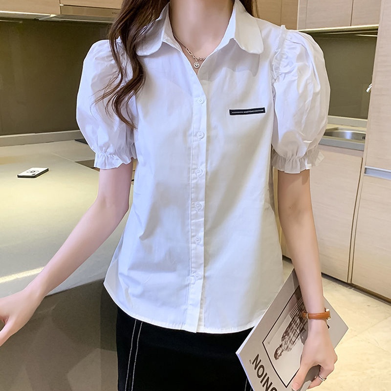 Áo sơ mi IELGY ngắn tay kiểu Pháp thời trang cho nữ