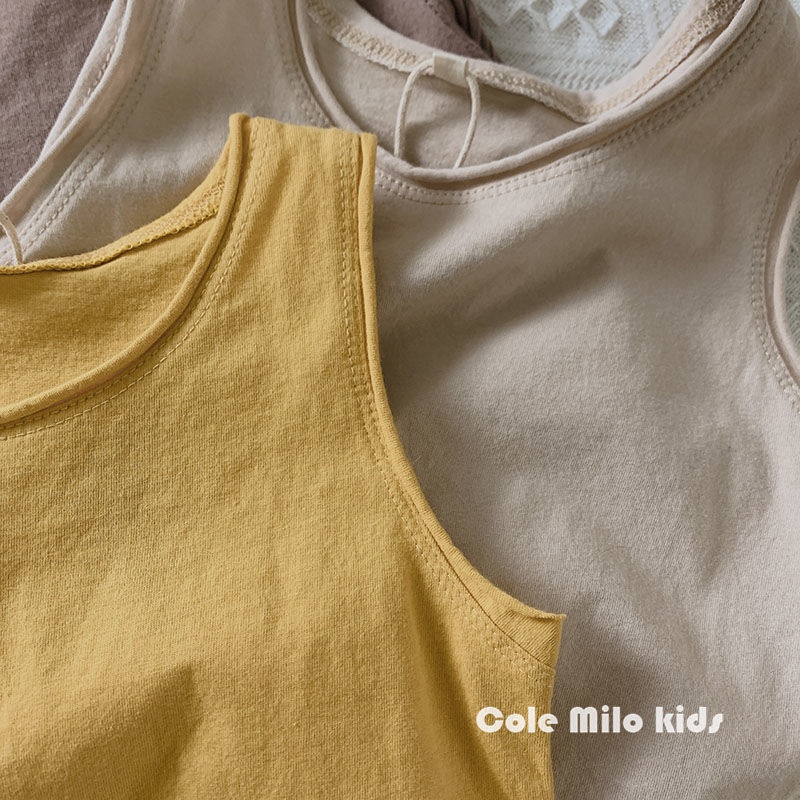 MNGRL Áo ba lỗ Cotton Thời Trang Quần áo Trẻ Em Mùa Hè Hàn Quốc Cho Bé Trai Bé Gái