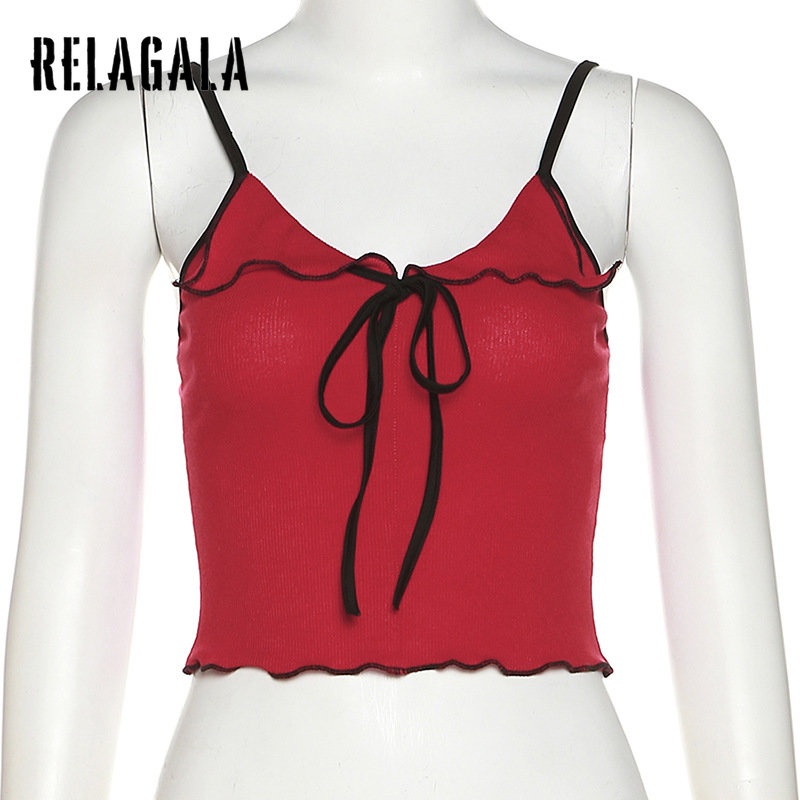 Áo Tank Top Ôm Dáng Phối Màu Tương Phản Thời Trang Cho Nữ