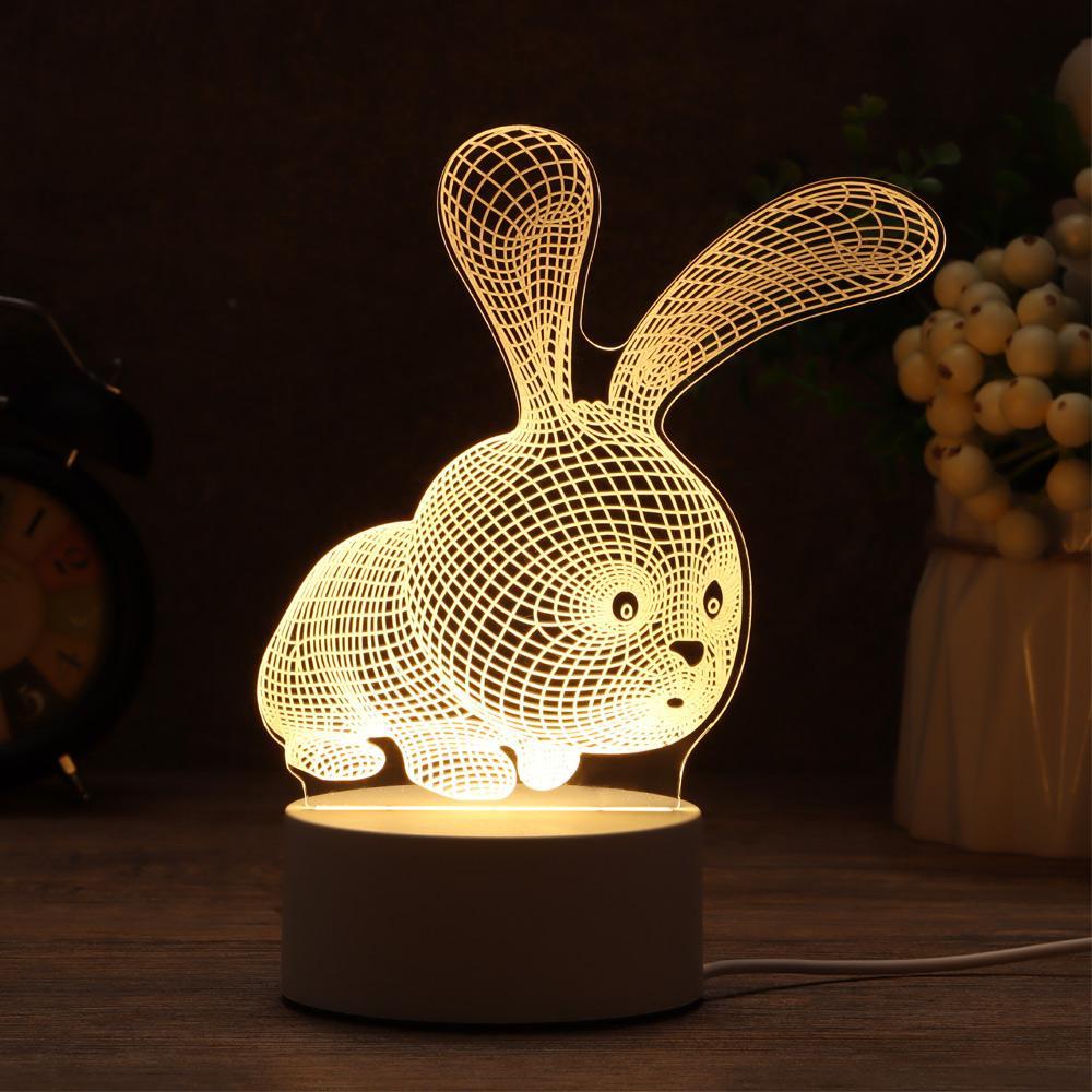 Đèn LED 3D Bằng Acrylic Dễ Thương Dùng Trang Trí Nhà Cửa / Dịp Valentine