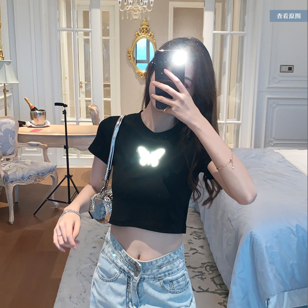 Áo Thun Phản Quang MIDNIGHT BUTTERFLY cho Couple - màu đen