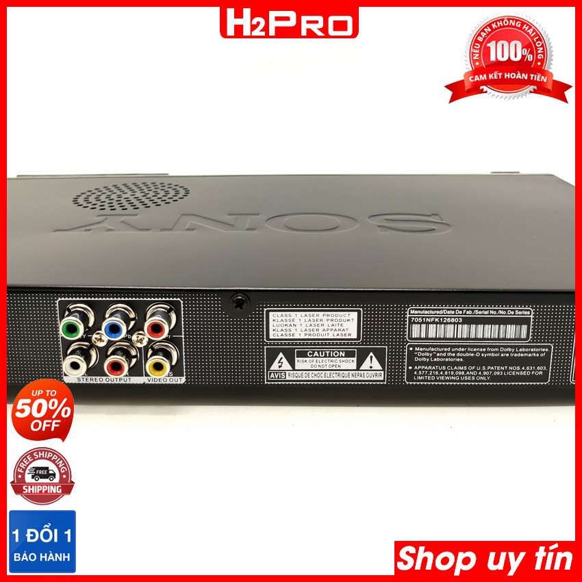 Đầu đĩa DVD Sony DVP-NS628P H2Pro USB-Thẻ nhớ,tích hợp loa và 2 cổng cắm loa rời, đầu dvd karaoke sony cao cấp Tặng quà