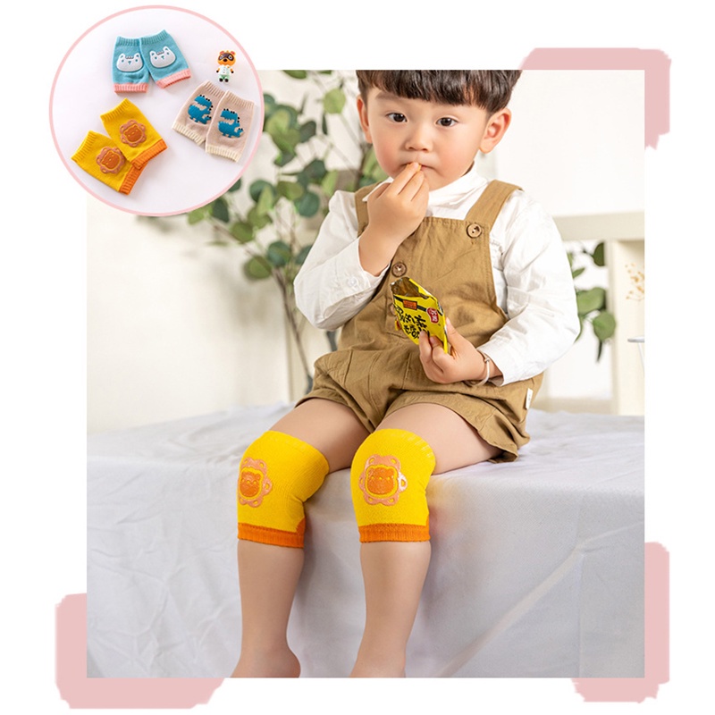 Đệm Bảo Vệ Đầu Gối Màu Tương Phản Họa Tiết Hoạt Hình Cho Bé