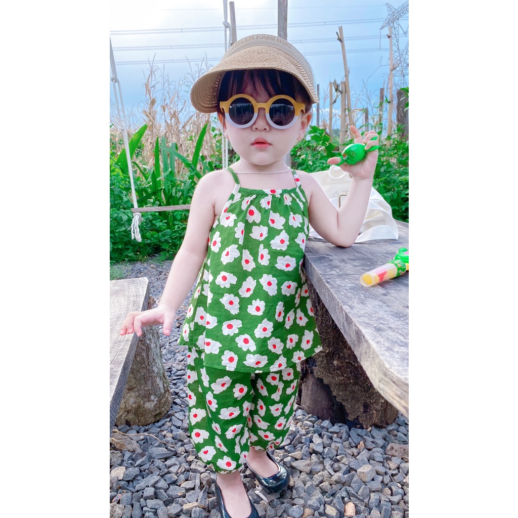 Set đồ bộ 2 dây quần dài hoa nhí mùa hè cho bé gái 1 2 3 4 tuổi MINTSCLOSET Mint's Closet - GA2079 - GA2076 - GA2097