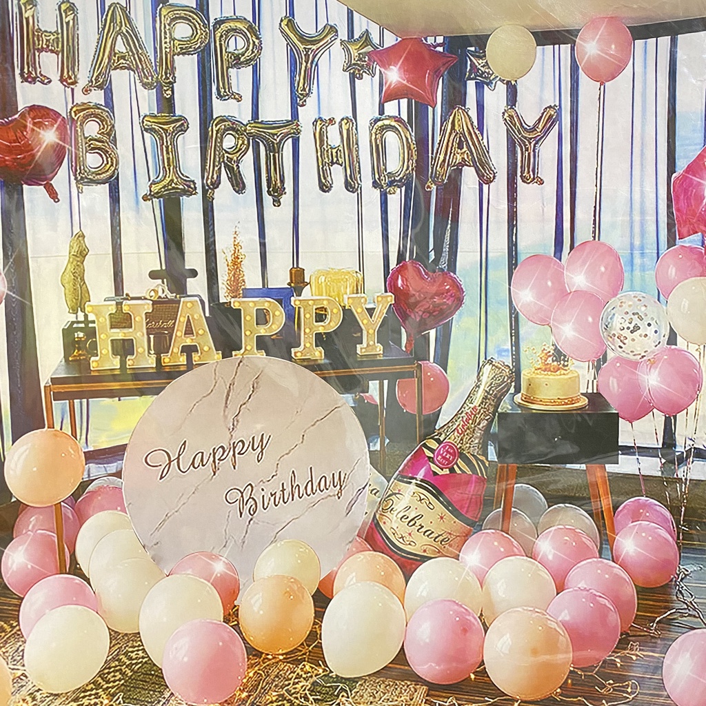 [Ảnh thật] Set trang trí sinh nhật HPBD đầy đủ phụ kiện