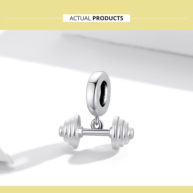 Phụ kiện vòng tay BAMOER SCC2052 Bạc Sterling 925 hình thanh tạ hợp thời trang thích làm thủ công