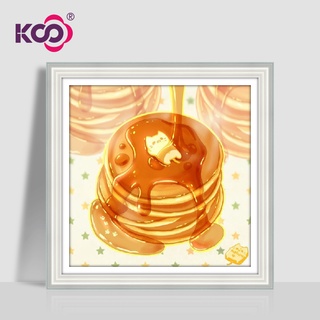 Tranh đính đá 5D tự làm 30x30cm hình bánh và mèo xinh xắn