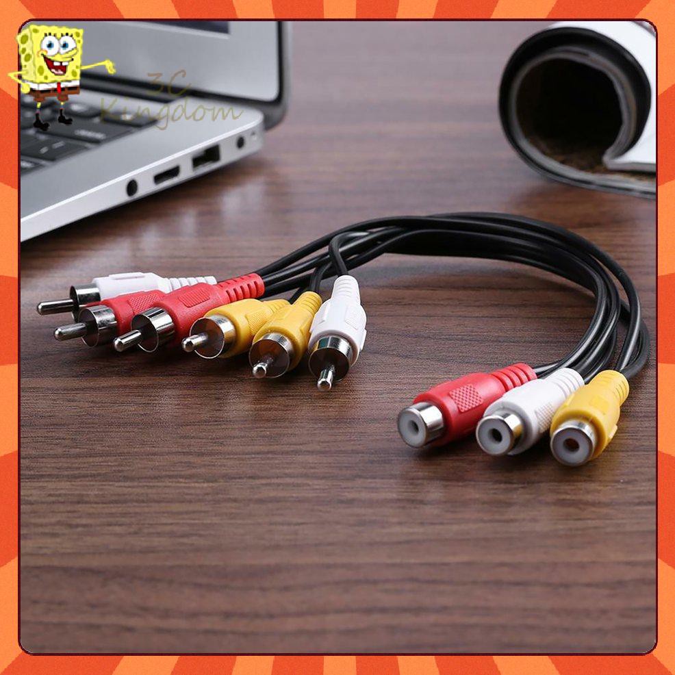 Cáp Chuyển Đổi Âm Thanh Video Từ Đầu Cái 30cm 3 RCA Sang 6 RCA Đầu Đực | BigBuy360 - bigbuy360.vn