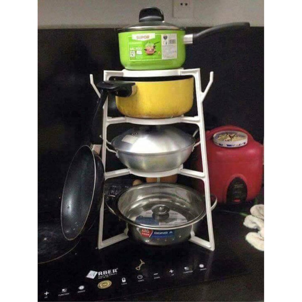 [Hot]-Kệ để xoong nồi hình tháp