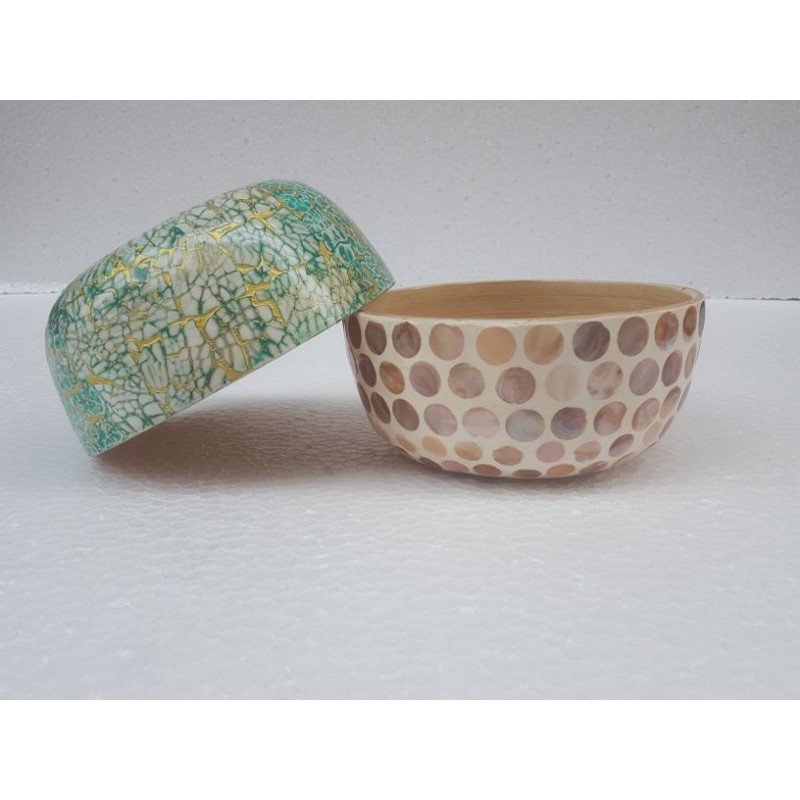 Bát ngâm tay khảm trai bi nâu  đẹp