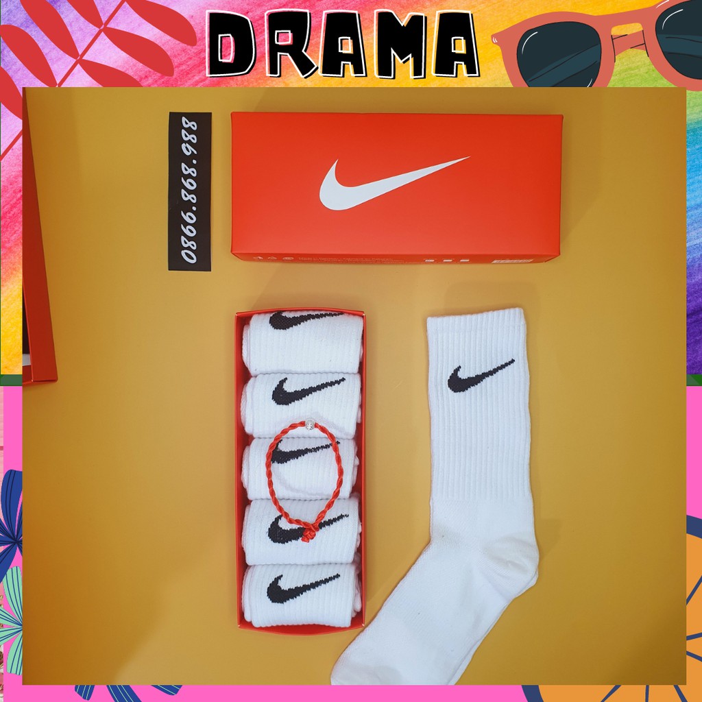 Combo Tất Vớ Nike Cổ Cao Thể thao Fullbox Cao Cấp Hàng xuất dư Dệt tỉ mỉ Logo sắc nét Hộp quà tặng PHỤ KIỆN DRAMA MS003