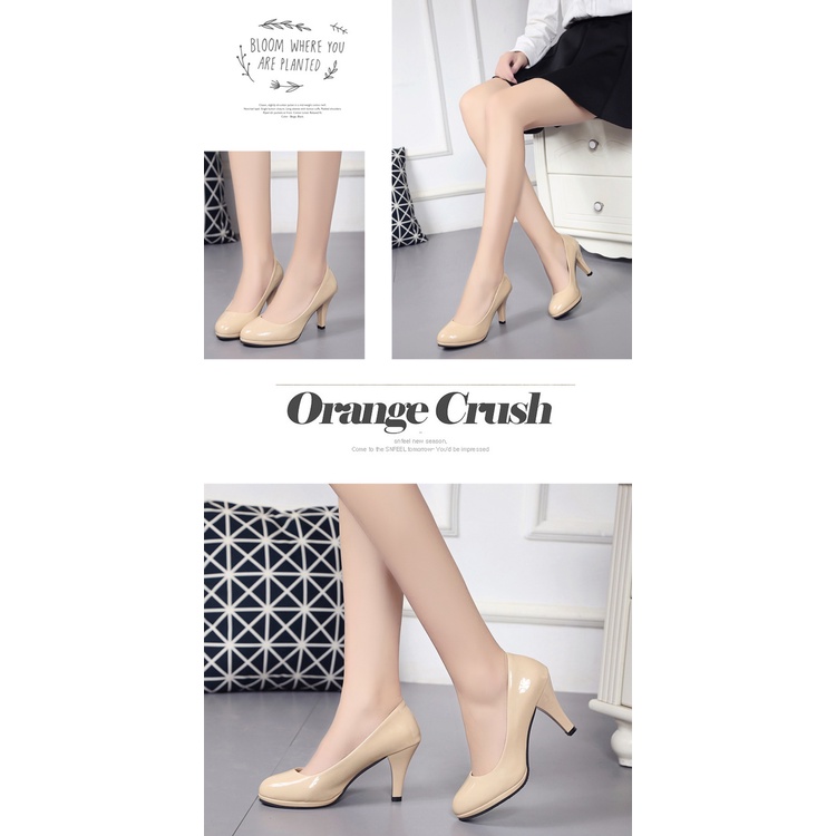 Giày Cao Gót 10Cm 7 5Cm Mũi Tròn Chống Thấm Nước Thời Trang Công Sở Cho Nữ
