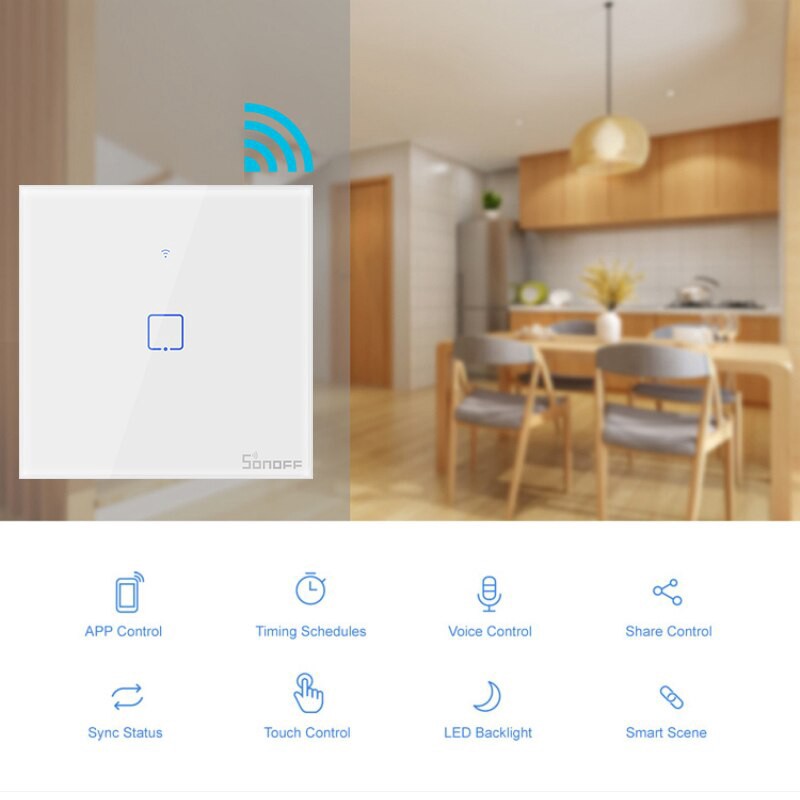 Sonoff T0 1/2/3 Công Tắc Điều Khiển Đèn Thông Minh