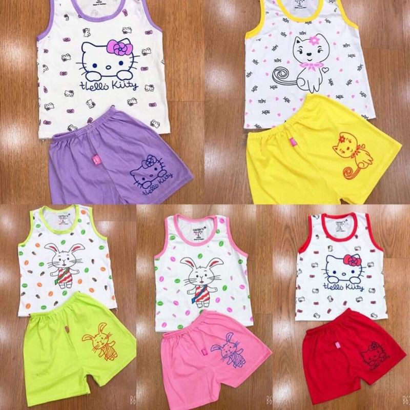 Bộ cotton ba lỗ cho bé 5-15kg