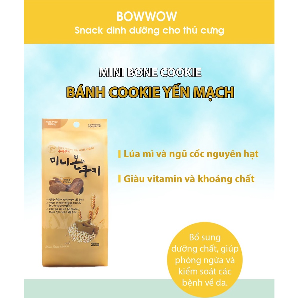 [DINH DƯỠNG CAO CHO CHÓ] Bánh cookie yến mạch, hỗn hợp cho chó BOWWOW - Ăn vặt cho chó - Snack cho chó