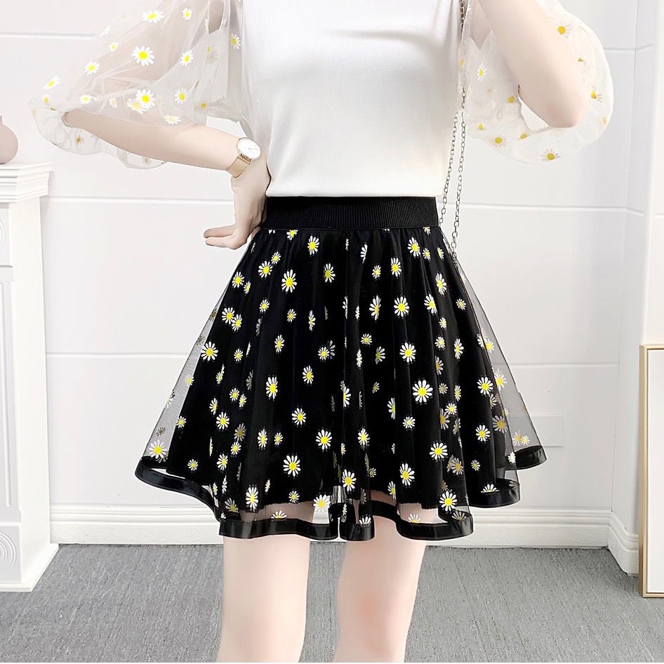 2021 Girls Short Skirt Korean Fashion Trend Sweet Little Daisy Puffy A-line All-match Western Skirt< | BigBuy360 - bigbuy360.vn