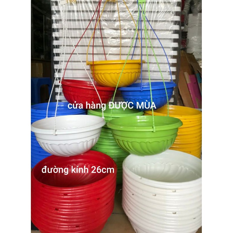 chậu treo size lớn - chậu treo chảo đk 26cm.