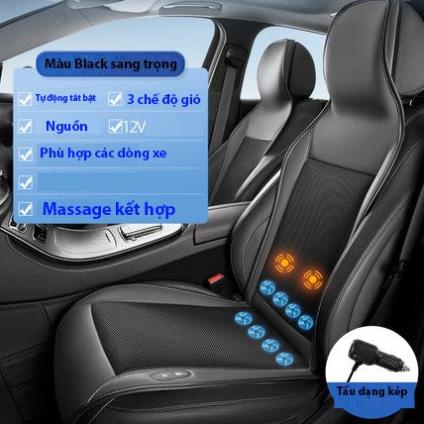 Đệm điều hòa tích hợp 8 quạt kèm, Đệm massage rung 12v thông minh, nệm ghế xe hơi chạy điện kết hợp rung mát xa