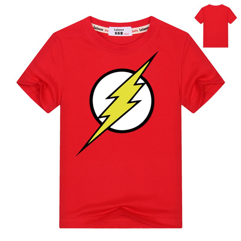 Quần áo trẻ em siêu nhân The Flash Boy Tee Summer Cotton Boy T-shirt For Girls Cotton Top