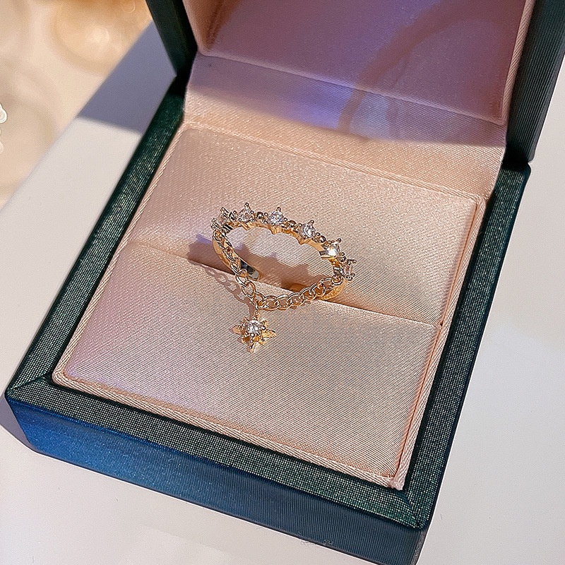 Nhẫn đeo ngón tay dạng hở thiết kế đính đá zircon ngọc trai nhân tạo phong cách Hàn Quốc thời trang dành cho nữ