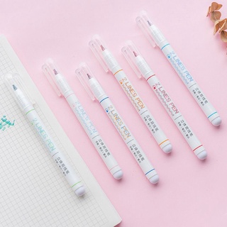 0Bút mực hai ngòi 0.5mm bút mực 2 Lines Pen nhiều màu dễ thương