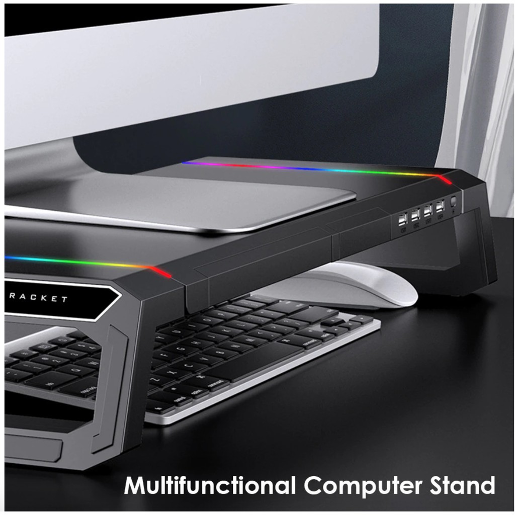 Kệ Màn Hình Máy Tính , Đế Đỡ Màn Hình máy tính Studio RGB Core Obsidian Black | BigBuy360 - bigbuy360.vn