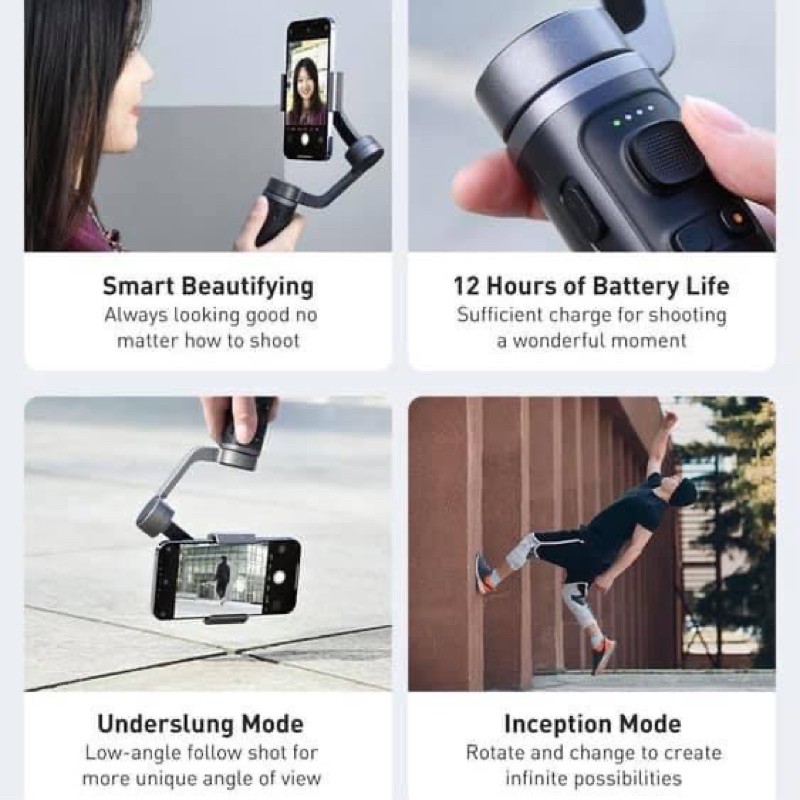 CHÍNH HÃNG BASEUS  Gậy GIMBAL Baseus chống rung cao cấp chính hãng Compact &amp; Fold BC02