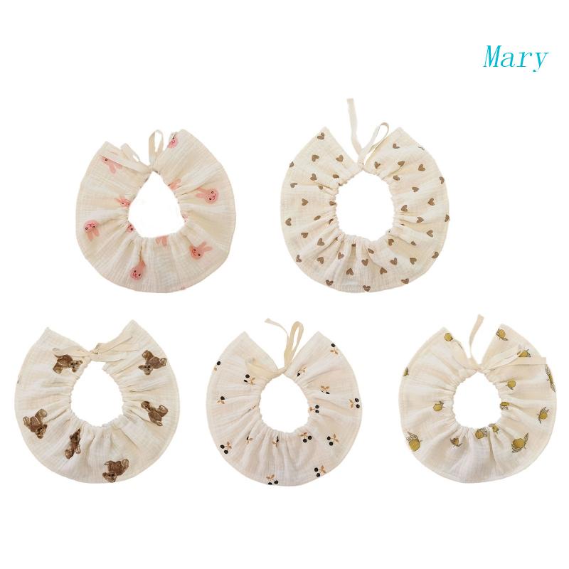 Yếm Ăn Chất Liệu Cotton Mềm Thoáng Khí In Họa Tiết Hoa Xinh Xắn Cho Bé Sơ Sinh