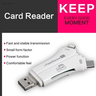 Đầu đọc thẻ nhớ SD & Micro SD/USB 4 trong 1 cho iPhone iPad Mac & Android
