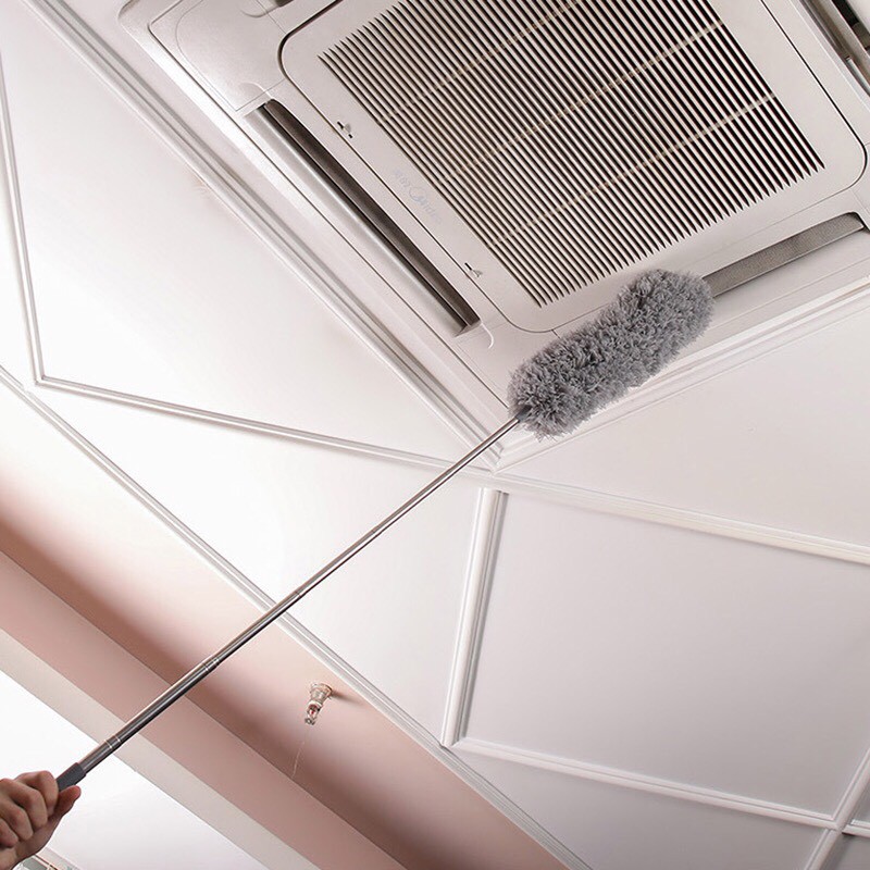 XẢ KHO Chổi Quét Trần Bằng Sợi Vải Siêu Nhỏ Inox Cán Dài Cao Cấp Đầu Chổi Linh Hoạt