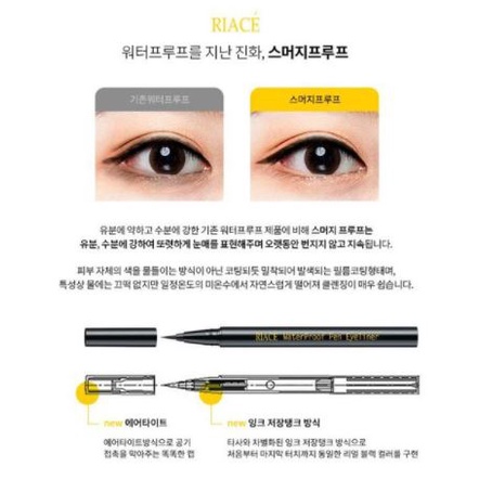 [CHÍNH HÃNG] KẺ MẮT NƯỚC WATERPROOF EYELINER PEN RIACE HÀN QUỐC